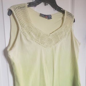 Extra-large light lime green sleeveless summer top